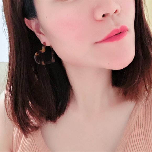 2 for20🧡Heart Leopard earrings geometric acrylic - Picture 5 of 6